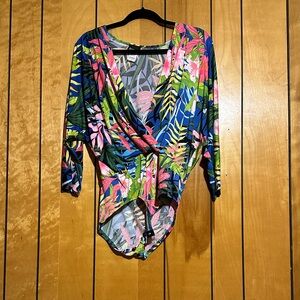 Colorful Tropical Print Bodysuit